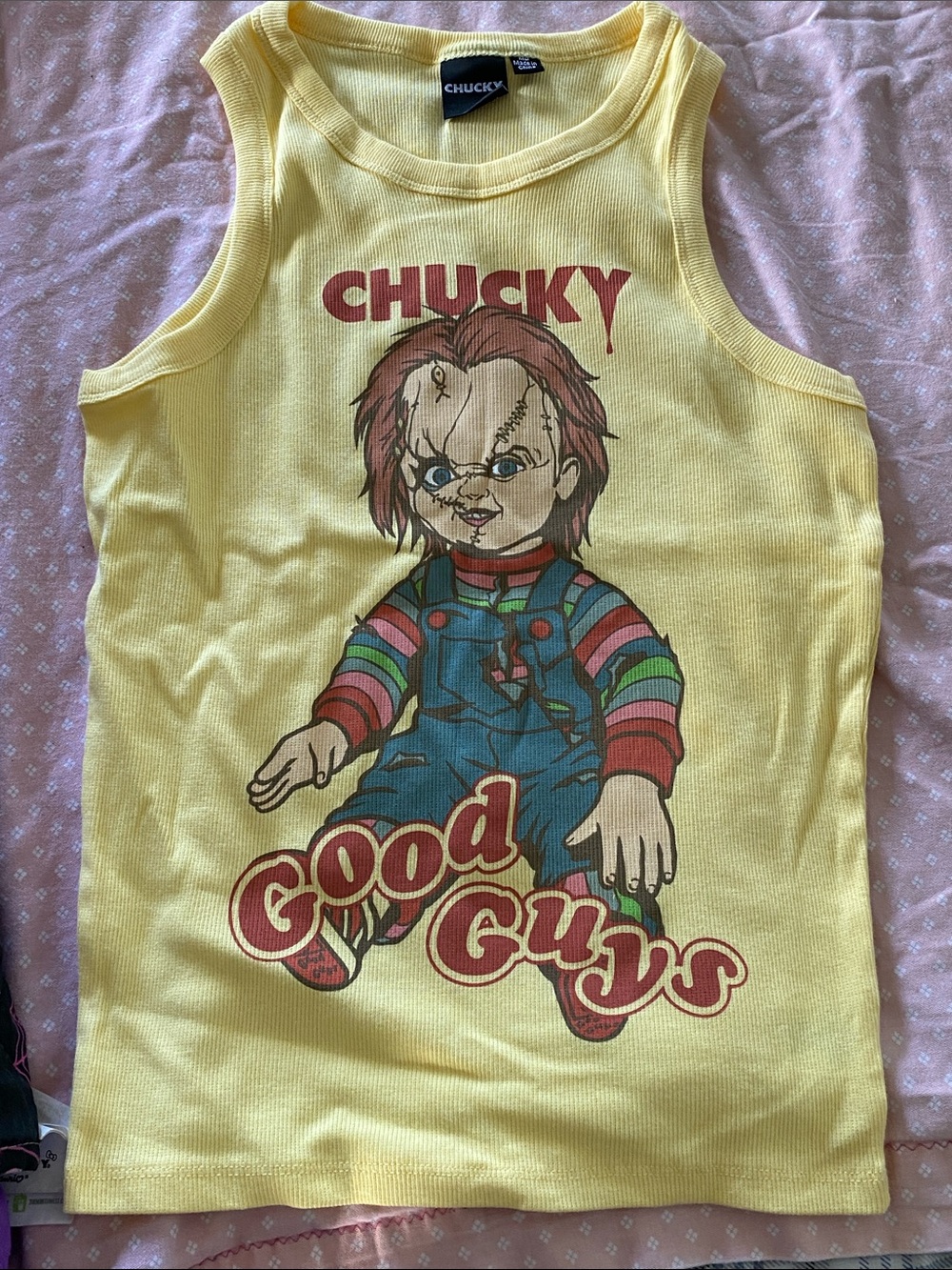NWOT Chucky Good Guys Yellow Graphic Tank Top 🎃🖤